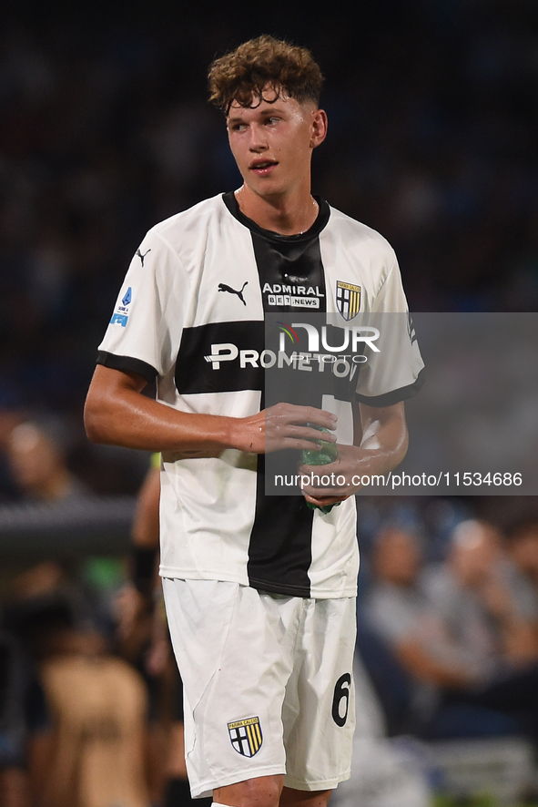 Mateusz Kowalski of Parma Calcio during the Serie A match between SSC Napoli and Parma Calcio at Stadio Diego Armando Maradona Naples Italy...