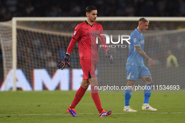 Alex Meret of SSC Napoli during the Serie A match between SSC Napoli and Parma Calcio at Stadio Diego Armando Maradona Naples Italy on 31 Au...