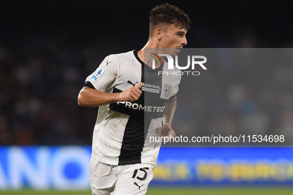 Enrico Delprato of Parma Calcio during the Serie A match between SSC Napoli and Parma Calcio at Stadio Diego Armando Maradona Naples Italy o...