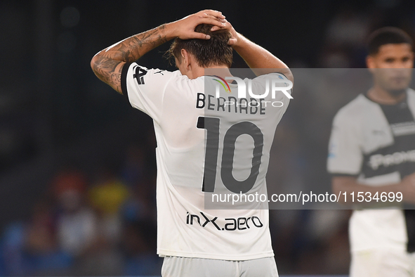 Adrian Bernabe of Parma Calcio looks dejected during the Serie A match between SSC Napoli and Parma Calcio at Stadio Diego Armando Maradona...