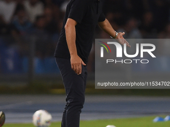 Antonio Conte Head Coach of SSC Napoli during the Serie A match between SSC Napoli and Parma Calcio at Stadio Diego Armando Maradona Naples...