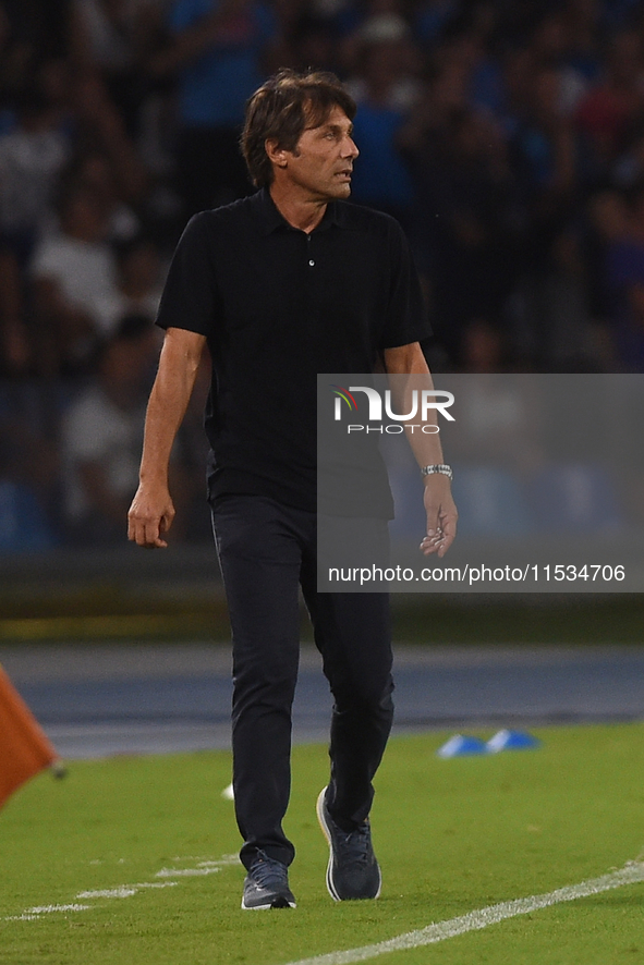 Antonio Conte Head Coach of SSC Napoli during the Serie A match between SSC Napoli and Parma Calcio at Stadio Diego Armando Maradona Naples...