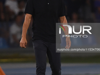 Antonio Conte Head Coach of SSC Napoli during the Serie A match between SSC Napoli and Parma Calcio at Stadio Diego Armando Maradona Naples...