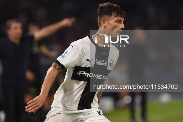 Enrico Delprato of Parma Calcio during the Serie A match between SSC Napoli and Parma Calcio at Stadio Diego Armando Maradona Naples Italy o...