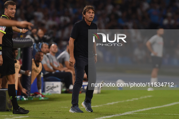 Antonio Conte Head Coach of SSC Napoli during the Serie A match between SSC Napoli and Parma Calcio at Stadio Diego Armando Maradona Naples...