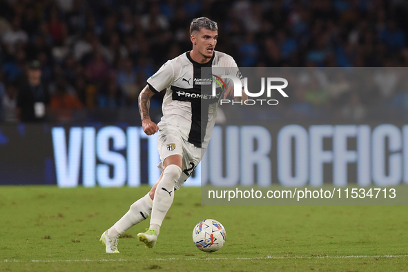 Valentin Mihaila of Parma Calcio during the Serie A match between SSC Napoli and Parma Calcio at Stadio Diego Armando Maradona Naples Italy...