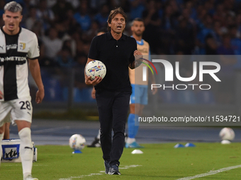 Antonio Conte Head Coach of SSC Napoli during the Serie A match between SSC Napoli and Parma Calcio at Stadio Diego Armando Maradona Naples...