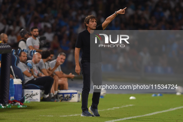 Antonio Conte Head Coach of SSC Napoli during the Serie A match between SSC Napoli and Parma Calcio at Stadio Diego Armando Maradona Naples...