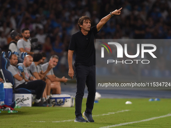 Antonio Conte Head Coach of SSC Napoli during the Serie A match between SSC Napoli and Parma Calcio at Stadio Diego Armando Maradona Naples...