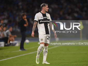 Valentin Mihaila of Parma Calcio during the Serie A match between SSC Napoli and Parma Calcio at Stadio Diego Armando Maradona Naples Italy...