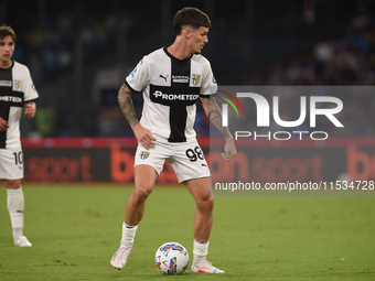 Dennis Man of Parma Calcio during the Serie A match between SSC Napoli and Parma Calcio at Stadio Diego Armando Maradona Naples Italy on 31...