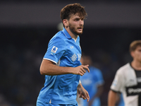 Khvicha Kvaratskhelia of SSC Napoli during the Serie A match between SSC Napoli and Parma Calcio at Stadio Diego Armando Maradona Naples Ita...