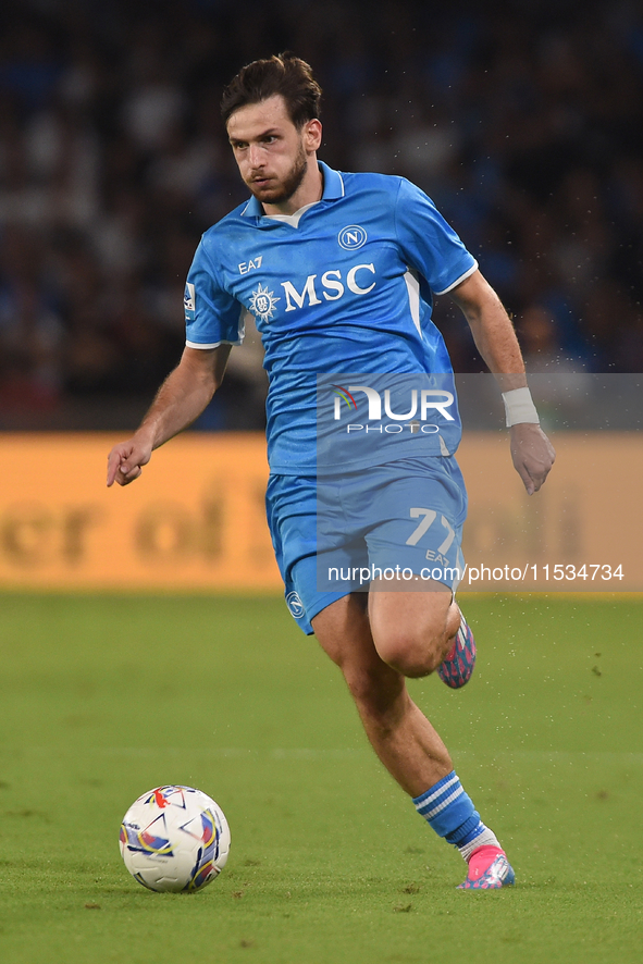 Khvicha Kvaratskhelia of SSC Napoli during the Serie A match between SSC Napoli and Parma Calcio at Stadio Diego Armando Maradona Naples Ita...