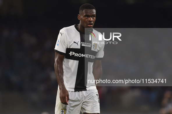 Ange-Yoan Bonny of Parma Calcio during the Serie A match between SSC Napoli and Parma Calcio at Stadio Diego Armando Maradona Naples Italy o...