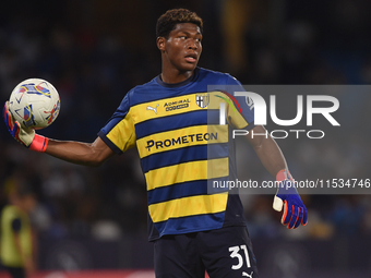 Zion Suzuki of Parma Calcio during the Serie A match between SSC Napoli and Parma Calcio at Stadio Diego Armando Maradona Naples Italy on 31...