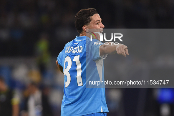 Giacomo Raspadori of SSC Napoli during the Serie A match between SSC Napoli and Parma Calcio at Stadio Diego Armando Maradona Naples Italy o...