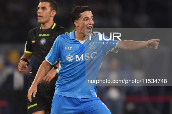 Giacomo Raspadori of SSC Napoli during the Serie A match between SSC Napoli and Parma Calcio at Stadio Diego Armando Maradona Naples Italy o...