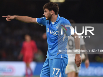 Khvicha Kvaratskhelia of SSC Napoli during the Serie A match between SSC Napoli and Parma Calcio at Stadio Diego Armando Maradona Naples Ita...