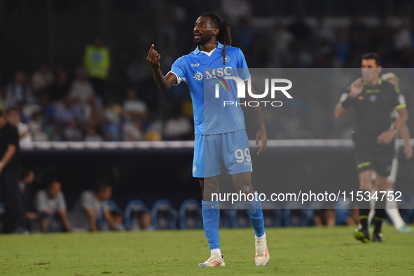 Andre-Frank Zambo Anguissa of SSC Napoli during the Serie A match between SSC Napoli and Parma Calcio at Stadio Diego Armando Maradona Naple...