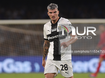 Valentin Mihaila of Parma Calcio during the Serie A match between SSC Napoli and Parma Calcio at Stadio Diego Armando Maradona Naples Italy...