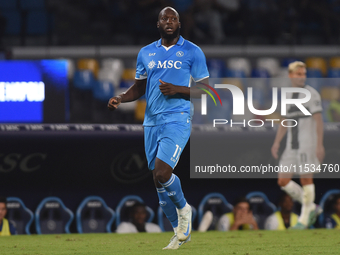 Romelu Lukaku of SSC Napoli during the Serie A match between SSC Napoli and Parma Calcio at Stadio Diego Armando Maradona Naples Italy on 31...