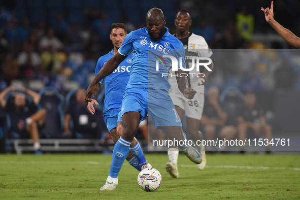 Romelu Lukaku of SSC Napoli during the Serie A match between SSC Napoli and Parma Calcio at Stadio Diego Armando Maradona Naples Italy on 31...