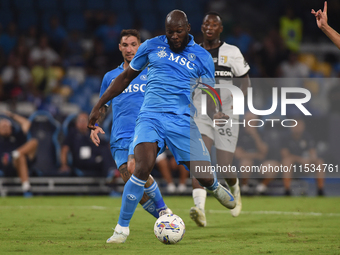 Romelu Lukaku of SSC Napoli during the Serie A match between SSC Napoli and Parma Calcio at Stadio Diego Armando Maradona Naples Italy on 31...