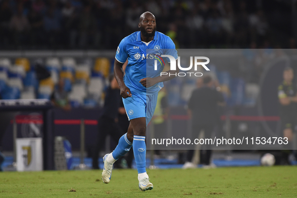 Romelu Lukaku of SSC Napoli during the Serie A match between SSC Napoli and Parma Calcio at Stadio Diego Armando Maradona Naples Italy on 31...