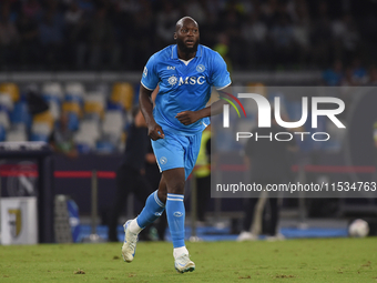 Romelu Lukaku of SSC Napoli during the Serie A match between SSC Napoli and Parma Calcio at Stadio Diego Armando Maradona Naples Italy on 31...