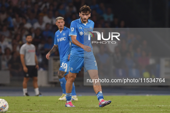 Khvicha Kvaratskhelia of SSC Napoli during the Serie A match between SSC Napoli and Parma Calcio at Stadio Diego Armando Maradona Naples Ita...