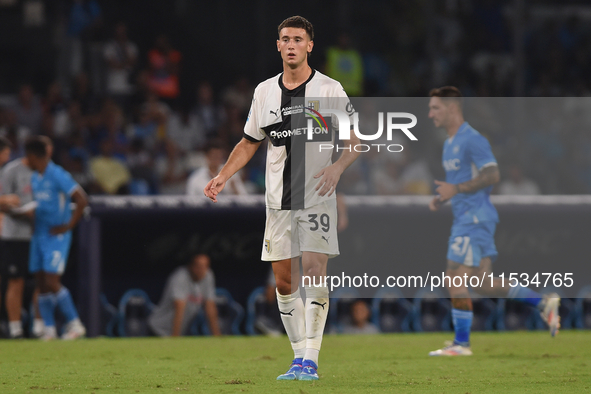 Alessandro Circati of Parma Calcio during the Serie A match between SSC Napoli and Parma Calcio at Stadio Diego Armando Maradona Naples Ital...