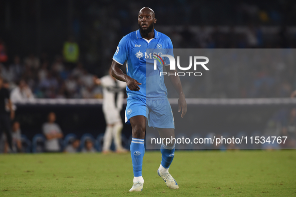 Romelu Lukaku of SSC Napoli during the Serie A match between SSC Napoli and Parma Calcio at Stadio Diego Armando Maradona Naples Italy on 31...