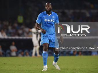 Romelu Lukaku of SSC Napoli during the Serie A match between SSC Napoli and Parma Calcio at Stadio Diego Armando Maradona Naples Italy on 31...