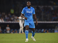 Romelu Lukaku of SSC Napoli during the Serie A match between SSC Napoli and Parma Calcio at Stadio Diego Armando Maradona Naples Italy on 31...