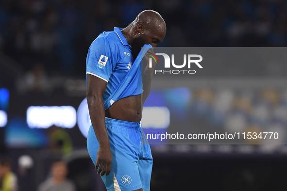 Romelu Lukaku of SSC Napoli during the Serie A match between SSC Napoli and Parma Calcio at Stadio Diego Armando Maradona Naples Italy on 31...