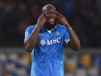 Romelu Lukaku of SSC Napoli during the Serie A match between SSC Napoli and Parma Calcio at Stadio Diego Armando Maradona Naples Italy on 31...