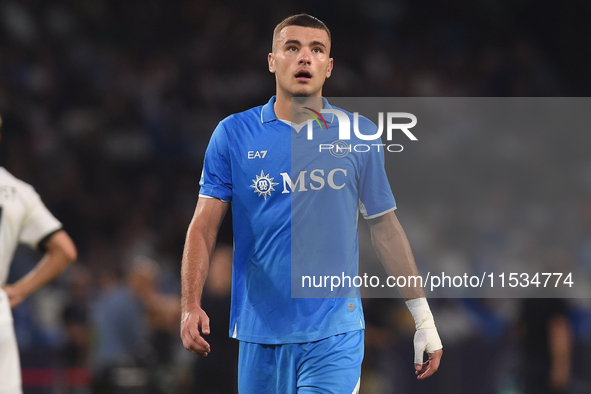 Alessandro Buongiorno of SSC Napoli during the Serie A match between SSC Napoli and Parma Calcio at Stadio Diego Armando Maradona Naples Ita...