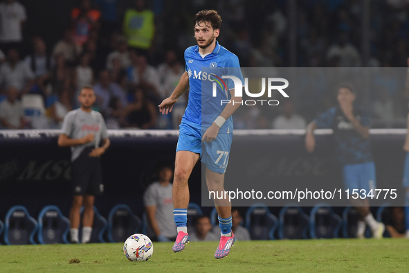 Khvicha Kvaratskhelia of SSC Napoli during the Serie A match between SSC Napoli and Parma Calcio at Stadio Diego Armando Maradona Naples Ita...