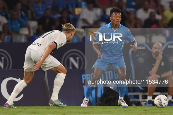 David Neres of SSC Napoli during the Serie A match between SSC Napoli and Parma Calcio at Stadio Diego Armando Maradona Naples Italy on 31 A...