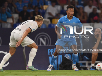 David Neres of SSC Napoli during the Serie A match between SSC Napoli and Parma Calcio at Stadio Diego Armando Maradona Naples Italy on 31 A...