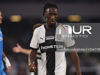 Woyo Coulibaly of Parma Calcio during the Serie A match between SSC Napoli and Parma Calcio at Stadio Diego Armando Maradona Naples Italy on...