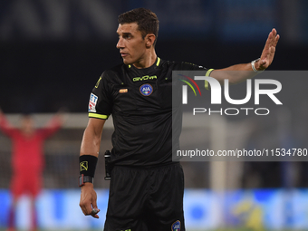 Referee Paride Tremolada during the Serie A match between SSC Napoli and Parma Calcio at Stadio Diego Armando Maradona Naples Italy on 31 Au...