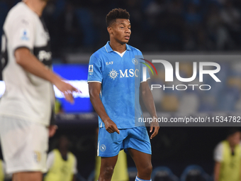 David Neres of SSC Napoli during the Serie A match between SSC Napoli and Parma Calcio at Stadio Diego Armando Maradona Naples Italy on 31 A...