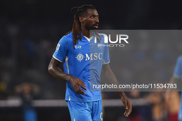 Andre-Frank Zambo Anguissa of SSC Napoli during the Serie A match between SSC Napoli and Parma Calcio at Stadio Diego Armando Maradona Naple...