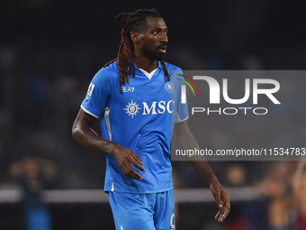 Andre-Frank Zambo Anguissa of SSC Napoli during the Serie A match between SSC Napoli and Parma Calcio at Stadio Diego Armando Maradona Naple...