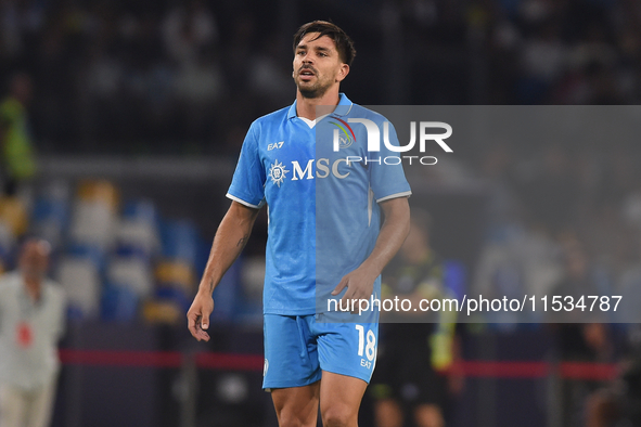 Giovanni Simeone of SSC Napoli during the Serie A match between SSC Napoli and Parma Calcio at Stadio Diego Armando Maradona Naples Italy on...