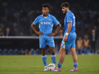 David Neres and Khvicha Kvaratskhelia of SSC Napoli during the Serie A match between SSC Napoli and Parma Calcio at Stadio Diego Armando Mar...