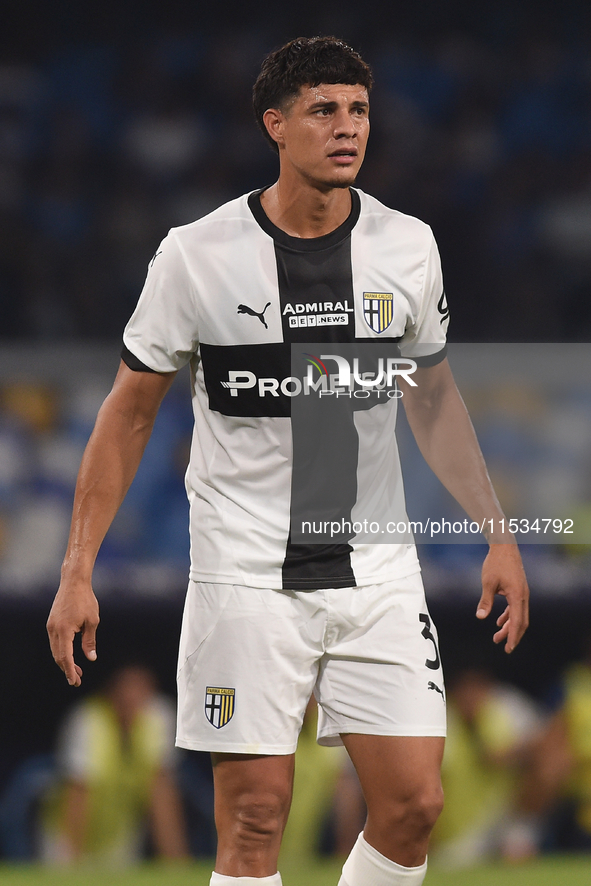 Yordan Osorio of Parma Calcio during the Serie A match between SSC Napoli and Parma Calcio at Stadio Diego Armando Maradona Naples Italy on...