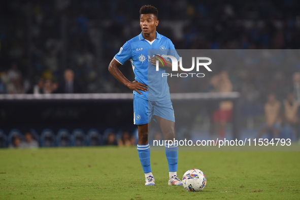 David Neres of SSC Napoli during the Serie A match between SSC Napoli and Parma Calcio at Stadio Diego Armando Maradona Naples Italy on 31 A...