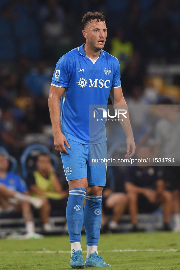 Amir Rrahmani of SSC Napoli during the Serie A match between SSC Napoli and Parma Calcio at Stadio Diego Armando Maradona Naples Italy on 31...